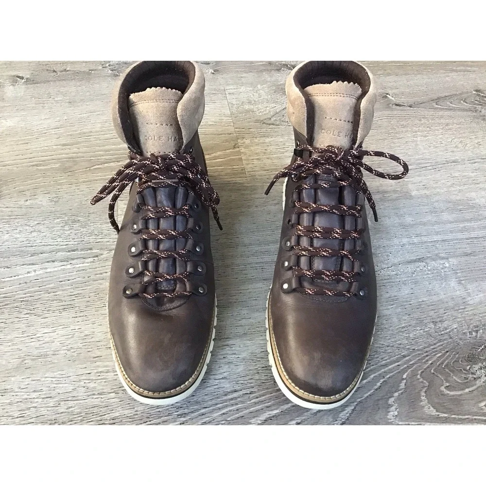 Cole Haan Mens 11.5 M ZERØGRAND Waterproof Hiker Boot Style C36294 Leather Brown
